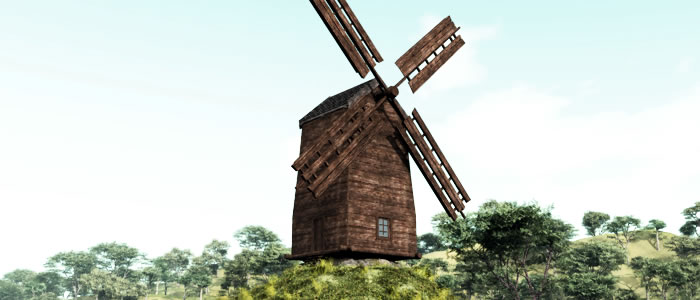 Medieval Ukraine Windmill 3D