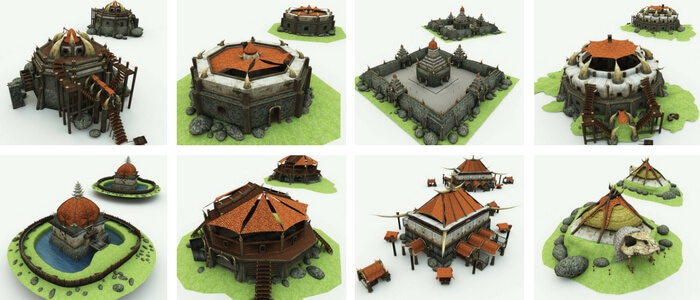 Orc Village Volume 1 3D Model Set